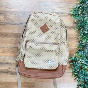 Herschel | Polka Dot Canvas and Leather Backpack